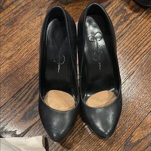 Jessica Simpson Black Leather Heels